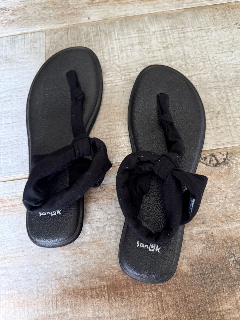 Black Sanuk Yoga Sling Sandals- Size 7